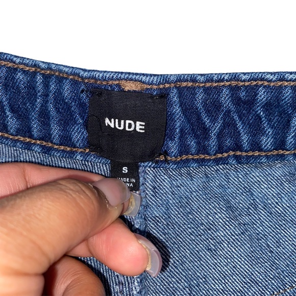 NUDE High Waist Distressed Cheeky Shorts, Size Small - Picture 11 of 11